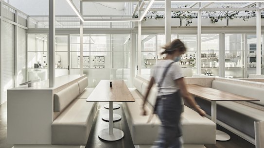 The Industry Beans Fitzroy refit features many of the building’s original features.