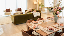 Adam and Jolene were lucky enough to score a Christian Cole piece for their dining room and it paid off big time. 