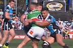 Teig Wilton clashes heads with Jack Wighton.