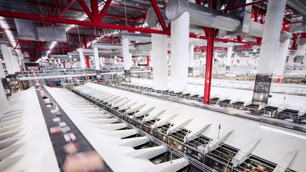 One of Australia Post's parcel sorting facilities in Melbourne.