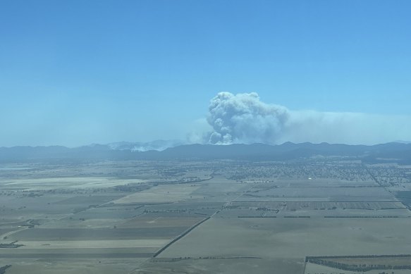 A photo of the Mirranatwa fire taken on Wednesday.