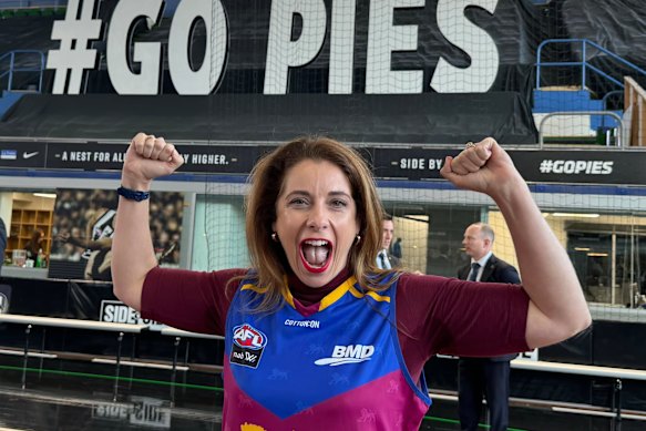 Anika Wells at an AFL match in 2023. 