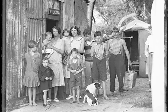 A family in NSW in 1932. Our national public debt came close to 200 per cent of GDP during the Great Depression.