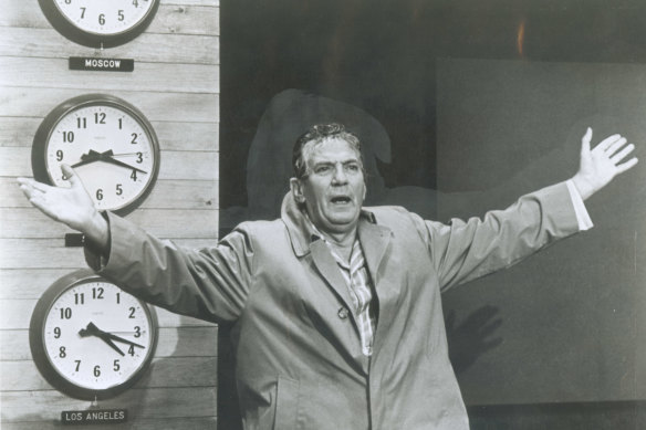 Peter Finch in a still from the film Network.