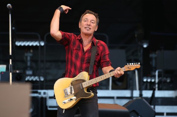 Bruce Springsteen on stage at AAMI Park, Melbourne in 2017.