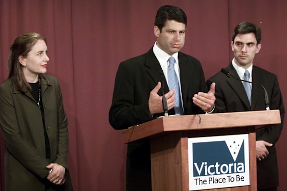 Jacinta Allan is announced as a minister in 2002 by then-premier Steve Bracks.