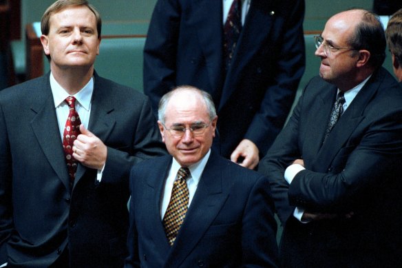 Peter Costello, John Howard and Peter Reith in 1999.