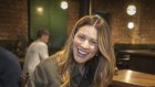 Australian fashion designer Erin Deering eats breakfast at The Bond Store cafe in Southbank, Melbourne.