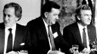 Sir Arvi Parbo sits between Andrew Peacock and Bob Hawke just months before the latter was elected prime minister.