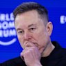 Elon Musk, chief executive officer of Tesla Inc., during the World Economic Forum (WEF) in Davos, Switzerland, on Thursday, Jan. 22, 2026. The annual Davos gathering of political leaders, top executives and celebrities runs from Jan. 19-23. Photographer: Krisztian Bocsi/Bloomberg