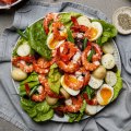 Australian tiger prawn nicoise salad by Hayden Quinn.