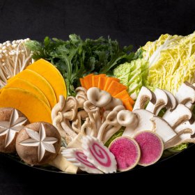 Japanese hot pot ready for cooking.