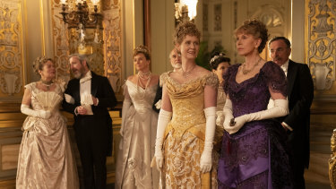 Cynthia Nixon and Christine Baranski (front, right) in The Gilded Age.