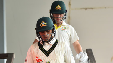 Usman Khawaja and Marcus Harris have duelled for a spot before - during the 2019 Ashes tour.