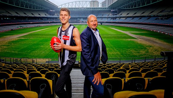 Kelly gang: Premiership Pie Craig Kelly with his son Will, a father-son selection.