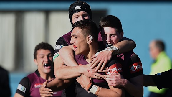 Jahrome Brown, centre, played for Hamilton Boys High in New Zealand.