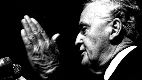 Sir Joh Bjelke-Petersen, at the Hilton Hotel, April 19, 1990.