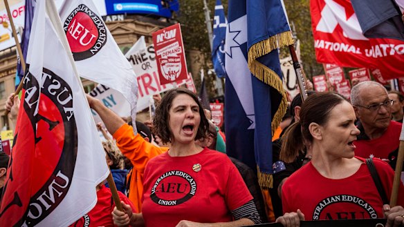 Why are workers marching? It depends on who you ask