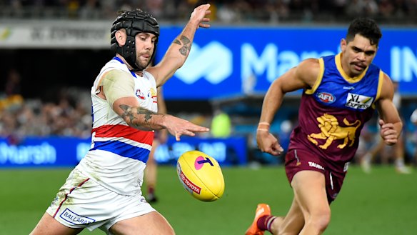 Caleb Daniel in action earlier in the finals series against the Brisbane Lions.