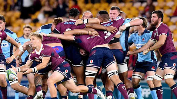 Scrums chewed up plenty of time in Queensland's victory over the Waratahs on Friday night. 