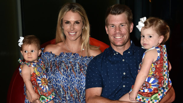 Candice and David Warner with their daughters Ivy Mae and Indi Rae in 2016.