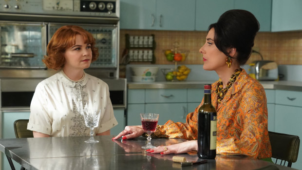 Ginnifer Goodwin and Alicia Coppola in a scene from Why Women Kill. 