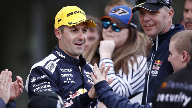 Rare scenes: Jamie Whincup is out of championship contention ahead of final round for just the second time in 12 years.