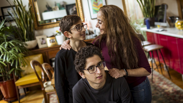 Laura Makhoul with sons Isaiah, 12, (left) and Christian, 15.