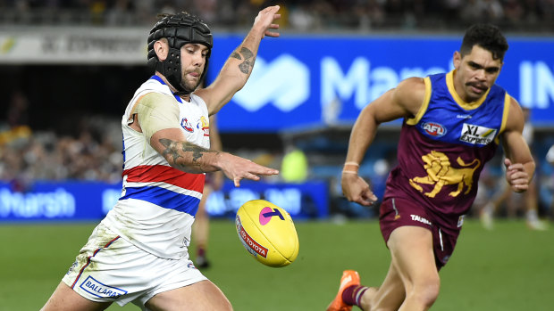 Caleb Daniel in action earlier in the finals series against the Brisbane Lions.