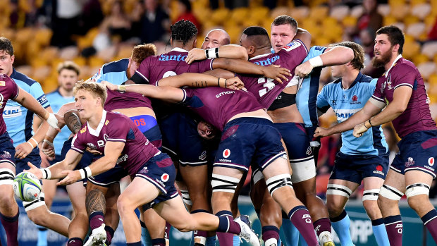 Scrums chewed up plenty of time in Queensland's victory over the Waratahs on Friday night. 