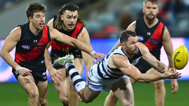 Patrick Dangerfield starred in Geelong’s win over Essendon.