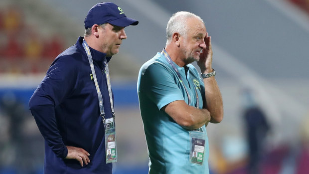 Graham Arnold (right) and his assistant Rene Meulensteen have a huge job ahead of them.