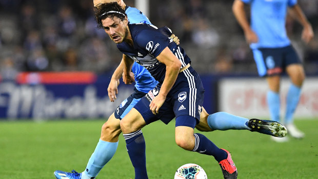 Melbourne Victory star Marco Rojas injured his ankle against Sydney FC. 