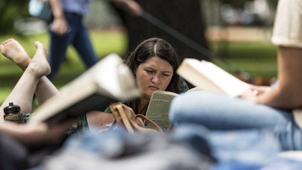 Rachael Bettiens at the reading club.