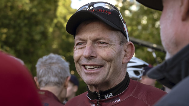Former prime minister Tony Abbott was left with a fat lip after the attack.