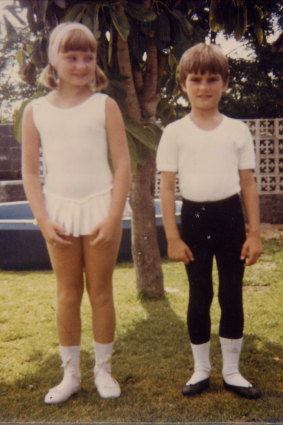 David, aged 8. with sister Dianne, at home in Perth.