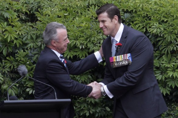 Ben Roberts-Smith with  Brendan Nelson in 2013.