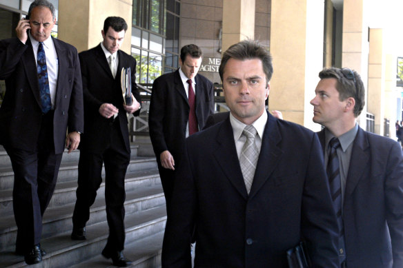 Then-Senior Sergeant Stuart Bateson outside court in 2003.