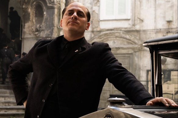 Luca Marinelli as Benito Mussolini in Mussolini: Son of the Century.