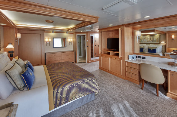Right royal treatment ... a luxury stateroom.