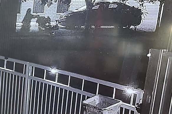 An image from CCTV footage showing the family on their evening walk before tragedy struck.