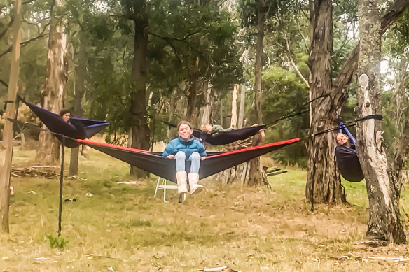 The Ussher family - backyard camping Ballarat-style.