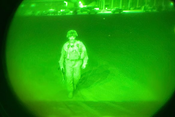 Donahue garnered attention for an army photographer’s picture of him – taken through a night-vision scope – as the last US soldier to board a plane out of Kabul.