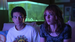 Justice Smith, left, and Brigette Lundy-Paine star in I Saw the TV Glow.
