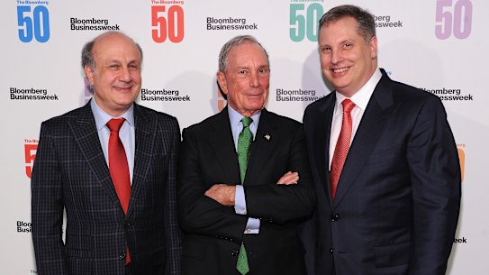 The relationship between David Siegel (left) and John Overdeck (right) was toxic for years. They are pictured here in 2017 with billionaire and former New York mayor Michael Bloomberg.