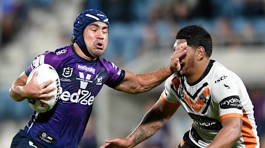 Jahrome Hughes makes a break at Sunshine Coast Stadium.