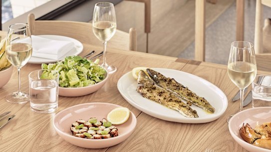 Hellenika restaurant, on the first floor pool deck of Brisbane's The Calile.