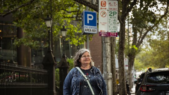 Nicole Batch found the parking signs in Lonsdale St difficult to decipher. 
