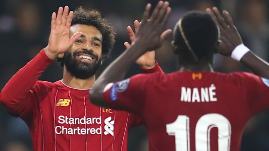 Liverpool's Mohamed Salah and Sadio Mane.