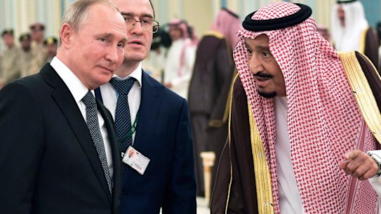 Russian President Vladimir Putin and Saudi Arabia’s King Salman in 2019.